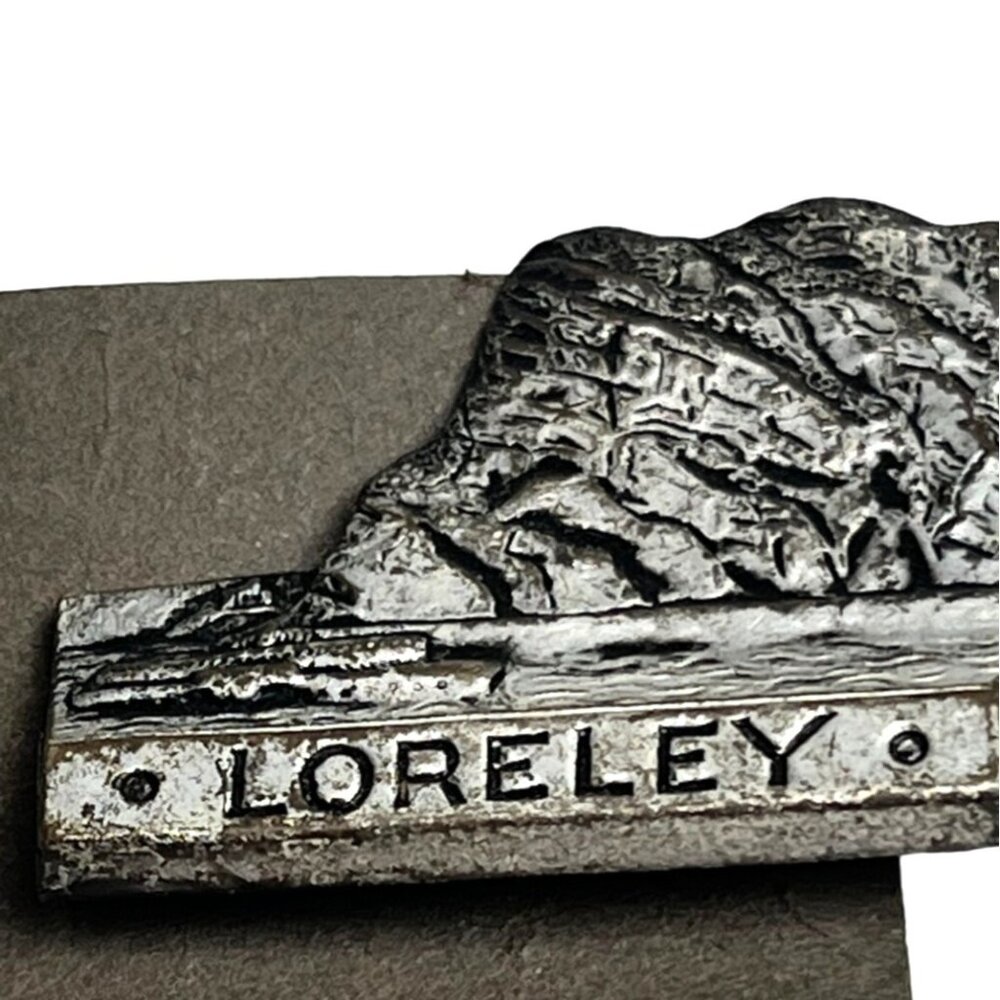 Vintage Loreley Printer's Block Metal Collectors Pin A515